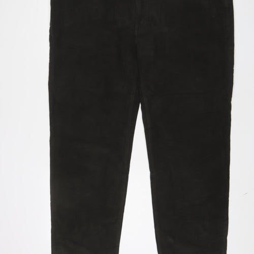 Marks and Spencer Mens Green Cotton Trousers Size 44 in L29 in Regular Zip - Short Leg