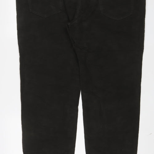 Marks and Spencer Mens Green Cotton Trousers Size 44 in L29 in Regular Zip - Short Leg