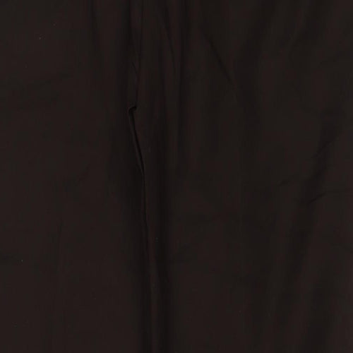 Marks and Spencer Mens Brown Cotton Trousers Size 42 in L31 in Regular Hook & Eye