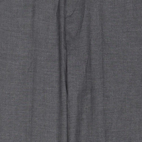 Marks and Spencer Mens Grey Polyester Trousers Size 34 in L33 in Regular Hook & Eye