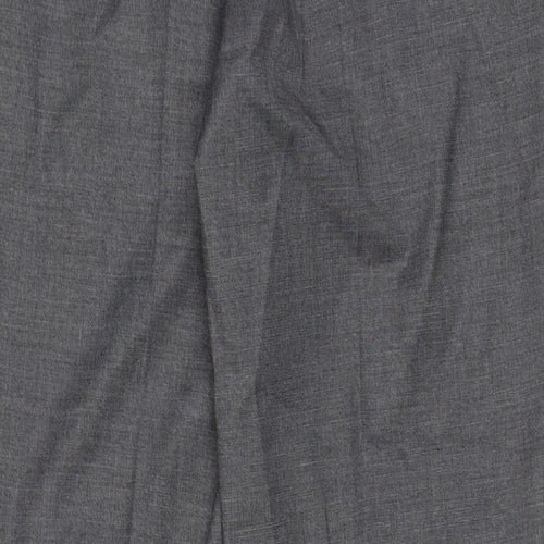 Marks and Spencer Mens Grey Polyester Trousers Size 34 in L33 in Regular Hook & Eye