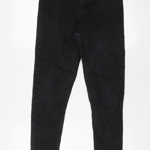 Marks and Spencer Womens Black Cotton Skinny Jeans Size 8 L27 in Regular Zip
