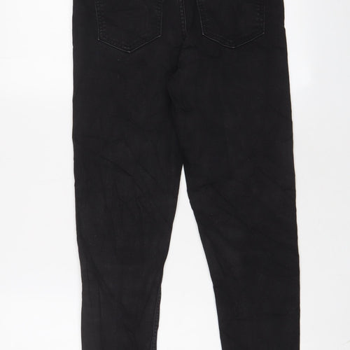 Marks and Spencer Womens Black Cotton Skinny Jeans Size 8 L27 in Regular Zip