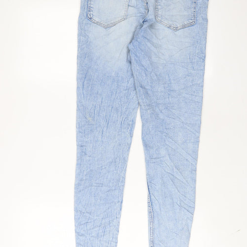 H&M Womens Blue Cotton Skinny Jeans Size 10 L30 in Regular Zip