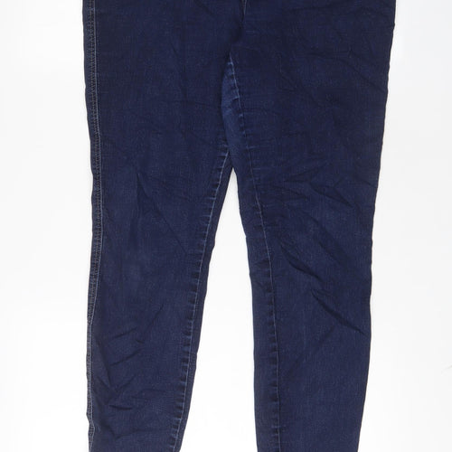 NEXT Womens Blue Cotton Skinny Jeans Size 18 L28 in Regular Zip