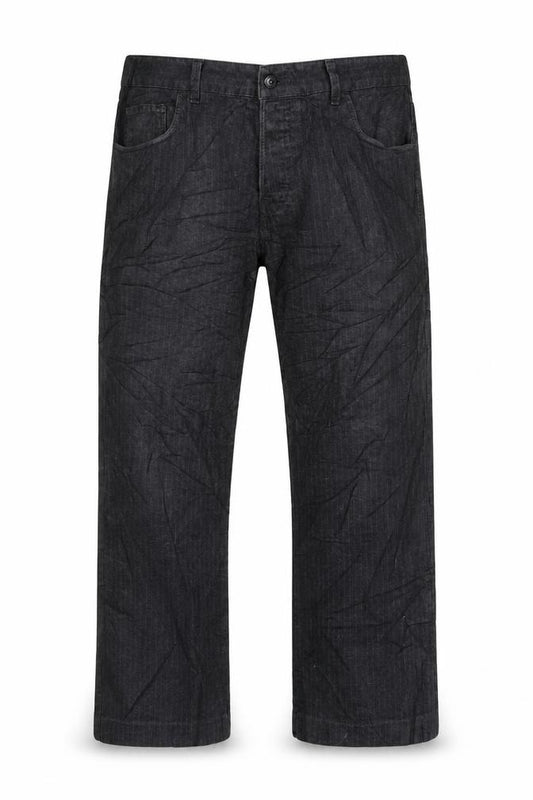 Front view of Next men’s grey cotton trousers, size 36, in, 26-inch leg regular button