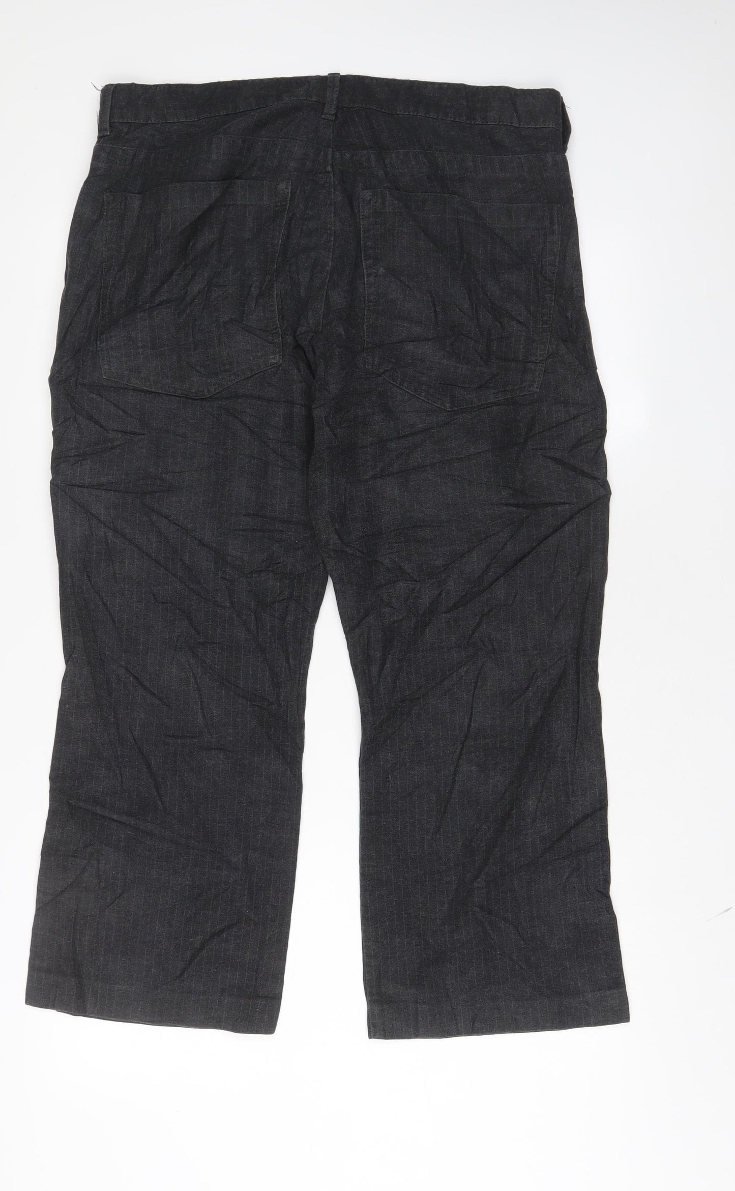 NEXT Mens Grey Cotton Trousers Size 36 in L26 in Regular Button