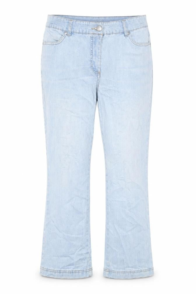 Damart Womens Blue Cotton Straight Jeans Size 14 L27 in Regular Zip