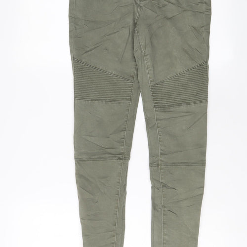 Threadbare Womens Green Cotton Skinny Jeans Size 10 L28 in Regular Zip - Ankle Zips