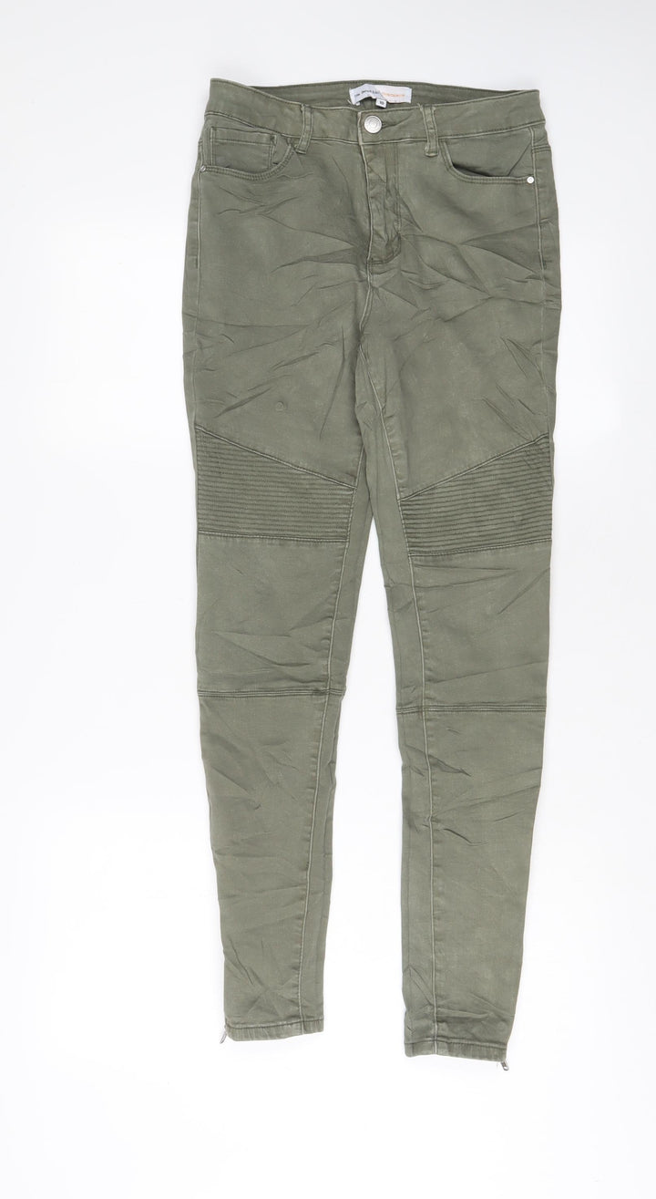 Threadbare Womens Green Cotton Skinny Jeans Size 10 L28 in Regular Zip - Ankle Zips