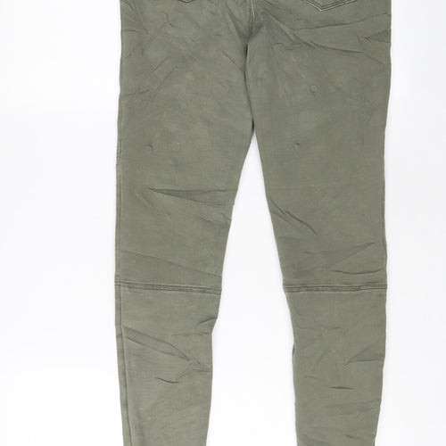Threadbare Womens Green Cotton Skinny Jeans Size 10 L28 in Regular Zip - Ankle Zips