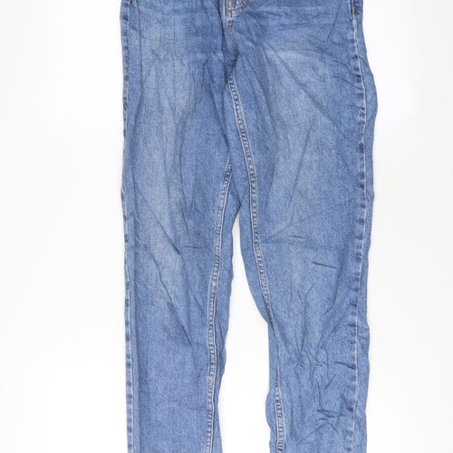 Denim & Co. Womens Blue Cotton Straight Jeans Size 6 L29 in Regular Zip