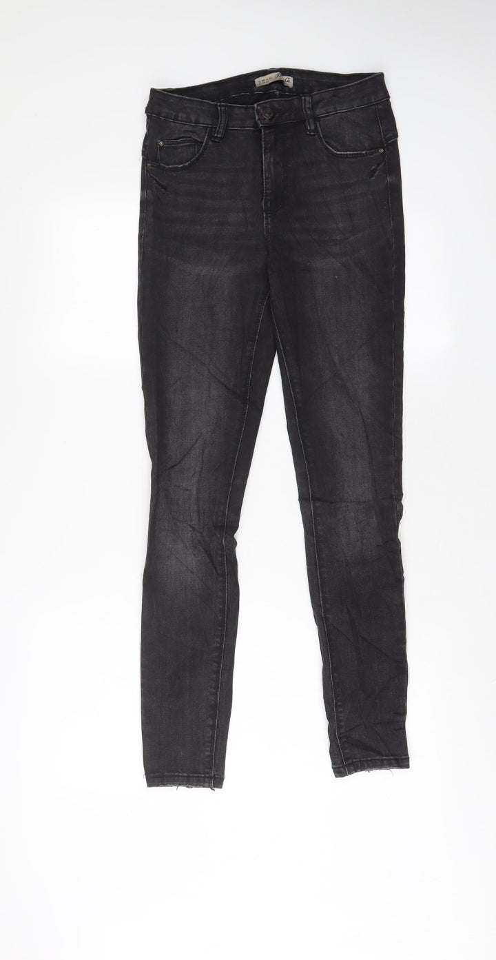 Denim & Co. Womens Black Cotton Skinny Jeans Size 10 L29 in Regular Zip