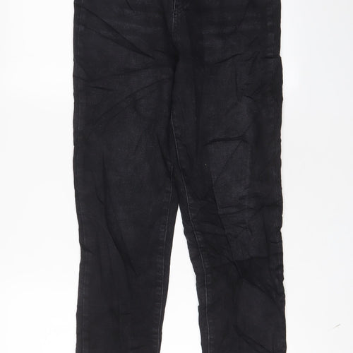 George Womens Black Cotton Straight Jeans Size 10 L28 in Regular Zip