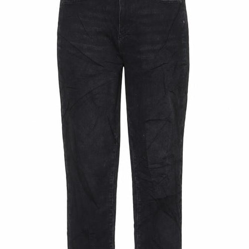 George Womens Black Cotton Straight Jeans Size 10 L28 in Regular Zip