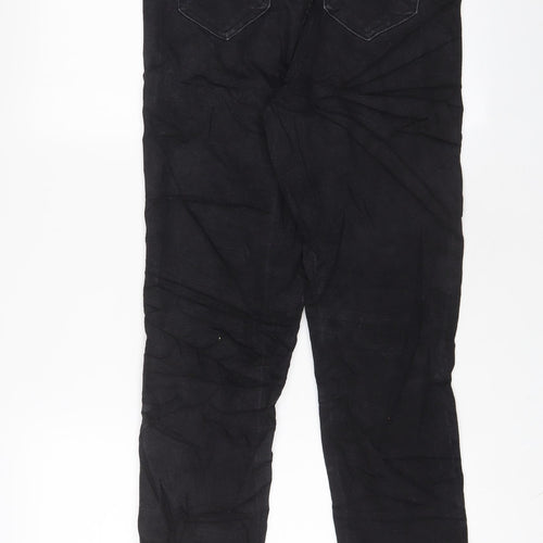 George Womens Black Cotton Straight Jeans Size 10 L28 in Regular Zip