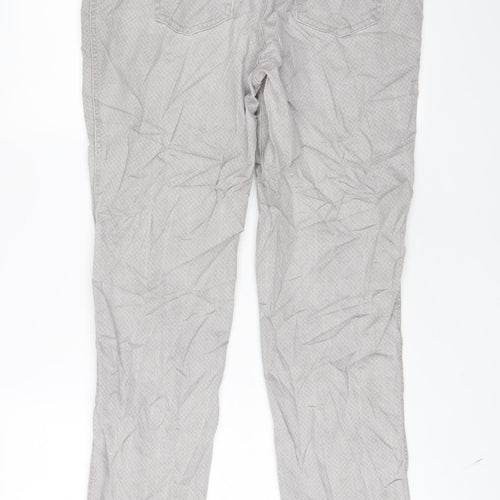 Belmonte Womens Grey Geometric Cotton Straight Jeans Size 18 L30 in Slim Zip