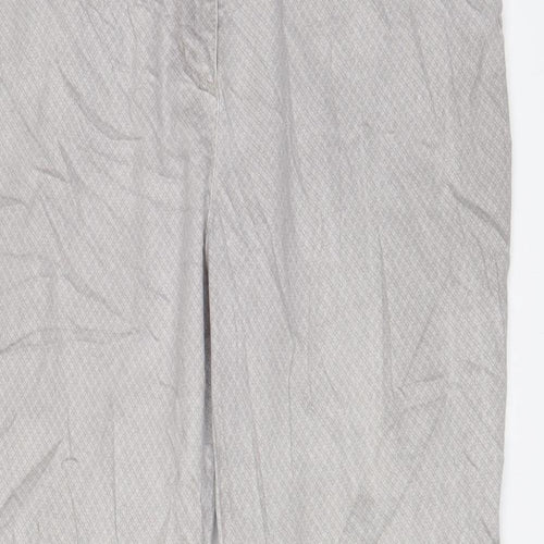 Belmonte Womens Grey Geometric Cotton Straight Jeans Size 18 L30 in Slim Zip