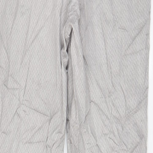 Belmonte Womens Grey Geometric Cotton Straight Jeans Size 18 L30 in Slim Zip