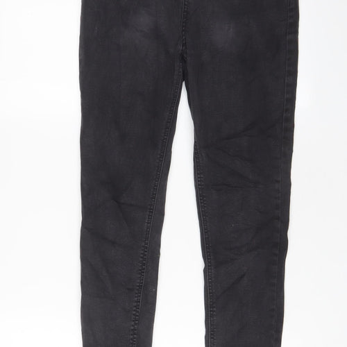 TU Womens Grey Cotton Skinny Jeans Size 14 L28 in Regular Zip