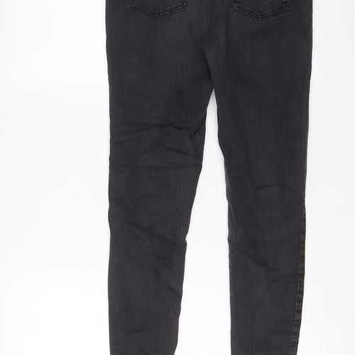 TU Womens Grey Cotton Skinny Jeans Size 14 L28 in Regular Zip