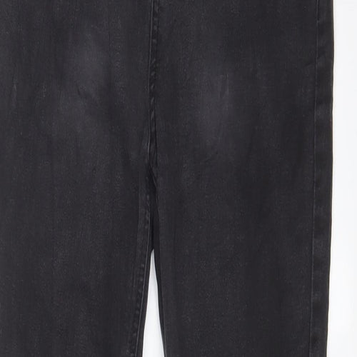 TU Womens Grey Cotton Skinny Jeans Size 14 L28 in Regular Zip