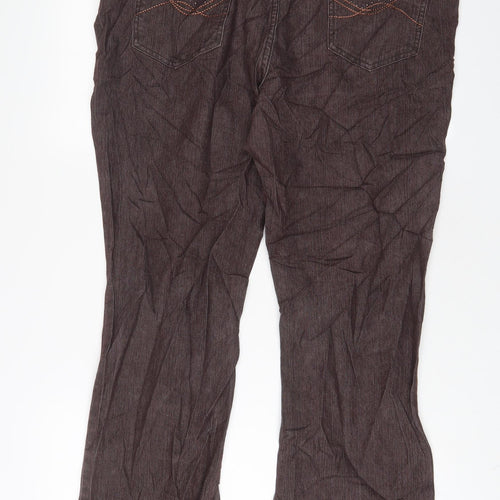 Matalan Womens Brown Cotton Bootcut Jeans Size 18 L30 in Regular Zip