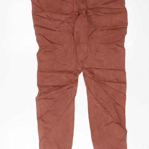 NEXT Womens Brown Cotton Skinny Jeans Size 14 L30 in Regular Zip