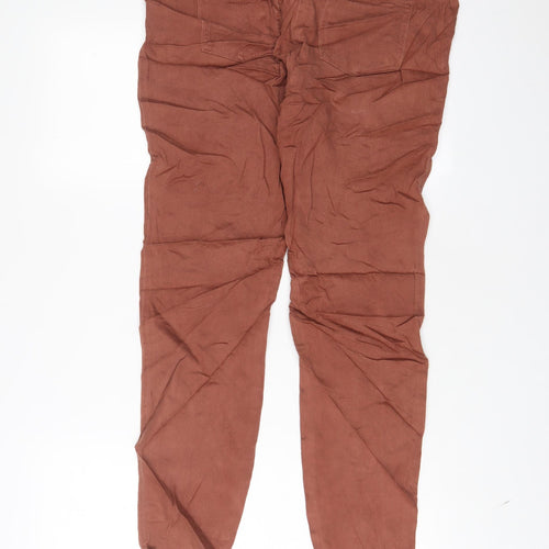 NEXT Womens Brown Cotton Skinny Jeans Size 14 L30 in Regular Zip