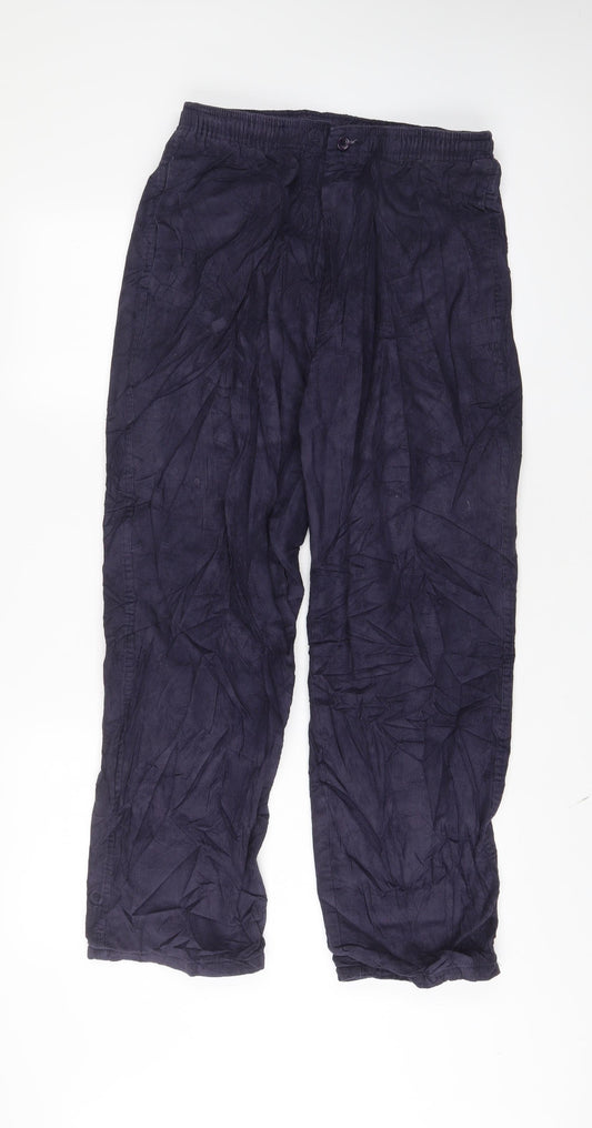 Chums Mens Blue Cotton Trousers Size 32 in L29 in Regular Zip