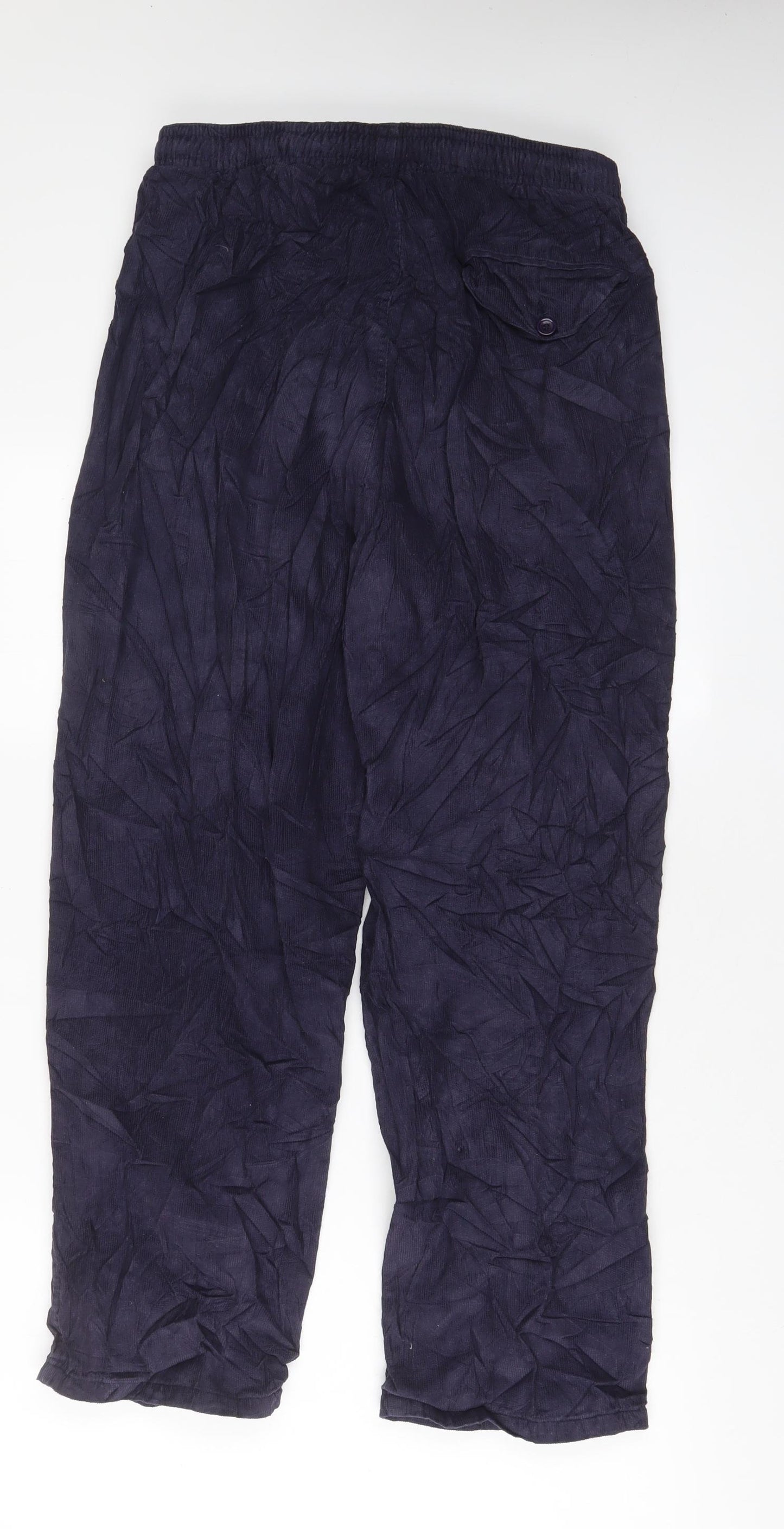 Chums Mens Blue Cotton Trousers Size 32 in L29 in Regular Zip