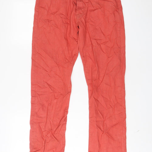 Levi's Mens Red Cotton Straight Jeans Size 32 in L32 in Regular Zip