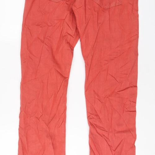 Levi's Mens Red Cotton Straight Jeans Size 32 in L32 in Regular Zip