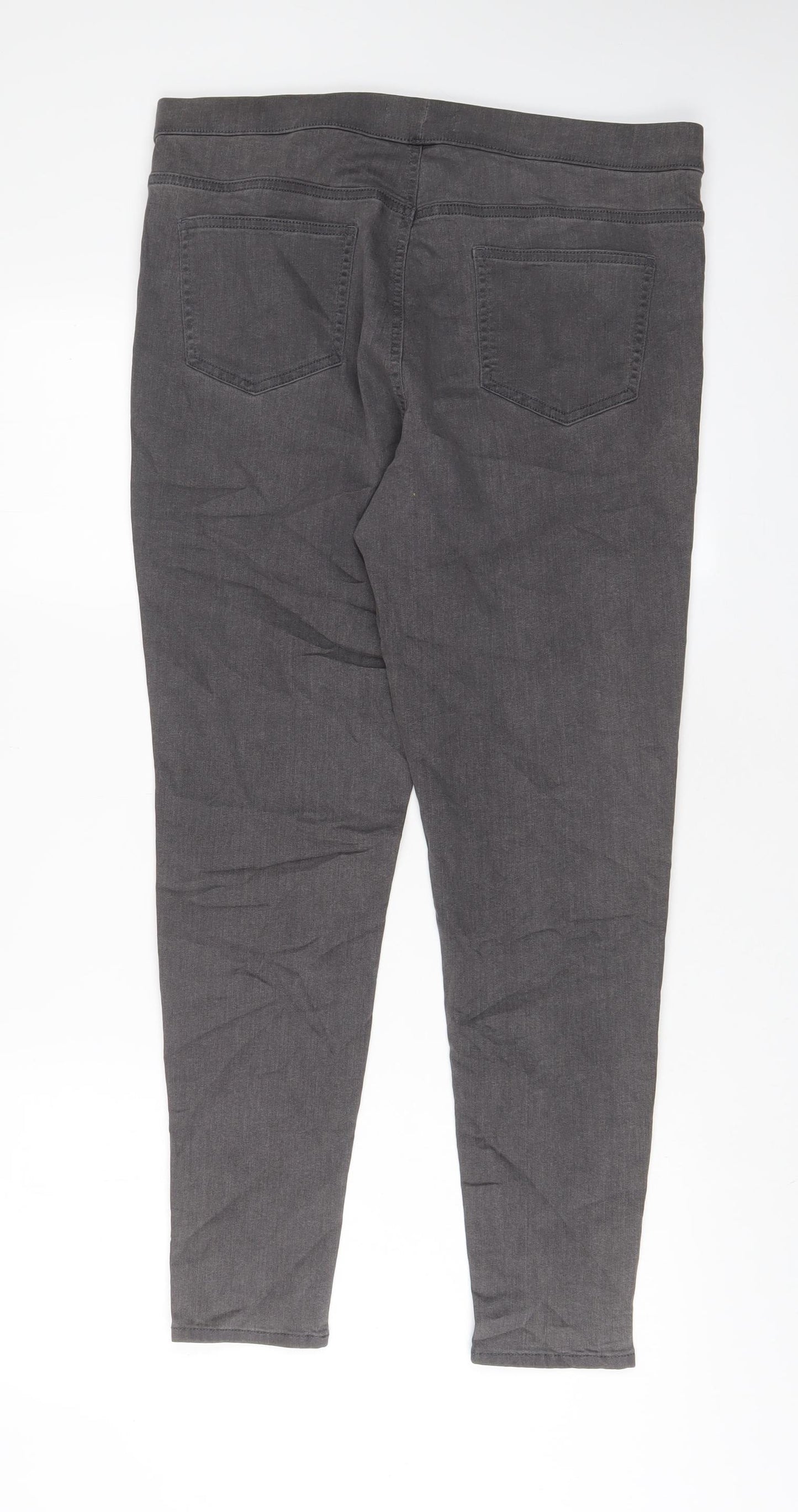 Marks and Spencer Womens Grey Cotton Jegging Jeans Size 16 L29 in Regular