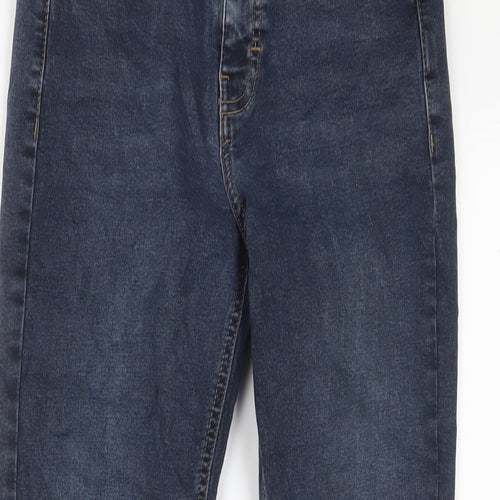 Topshop Womens Blue Cotton Skinny Jeans Size 28 in L30 in Regular Zip