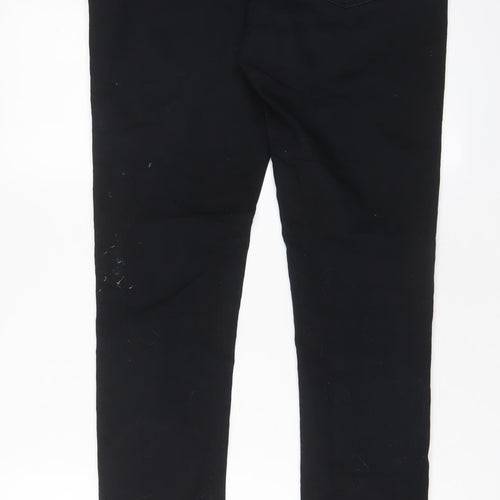 YESYES Womens Black Cotton Skinny Jeans Size 14 L32 in Regular Zip