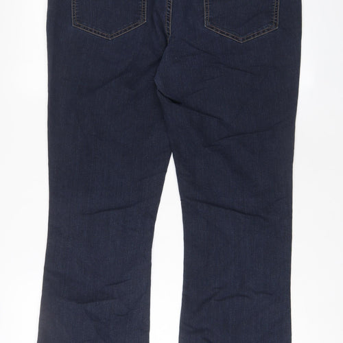 Rohan Womens Blue Cotton Bootcut Jeans Size 14 L28 in Regular Zip