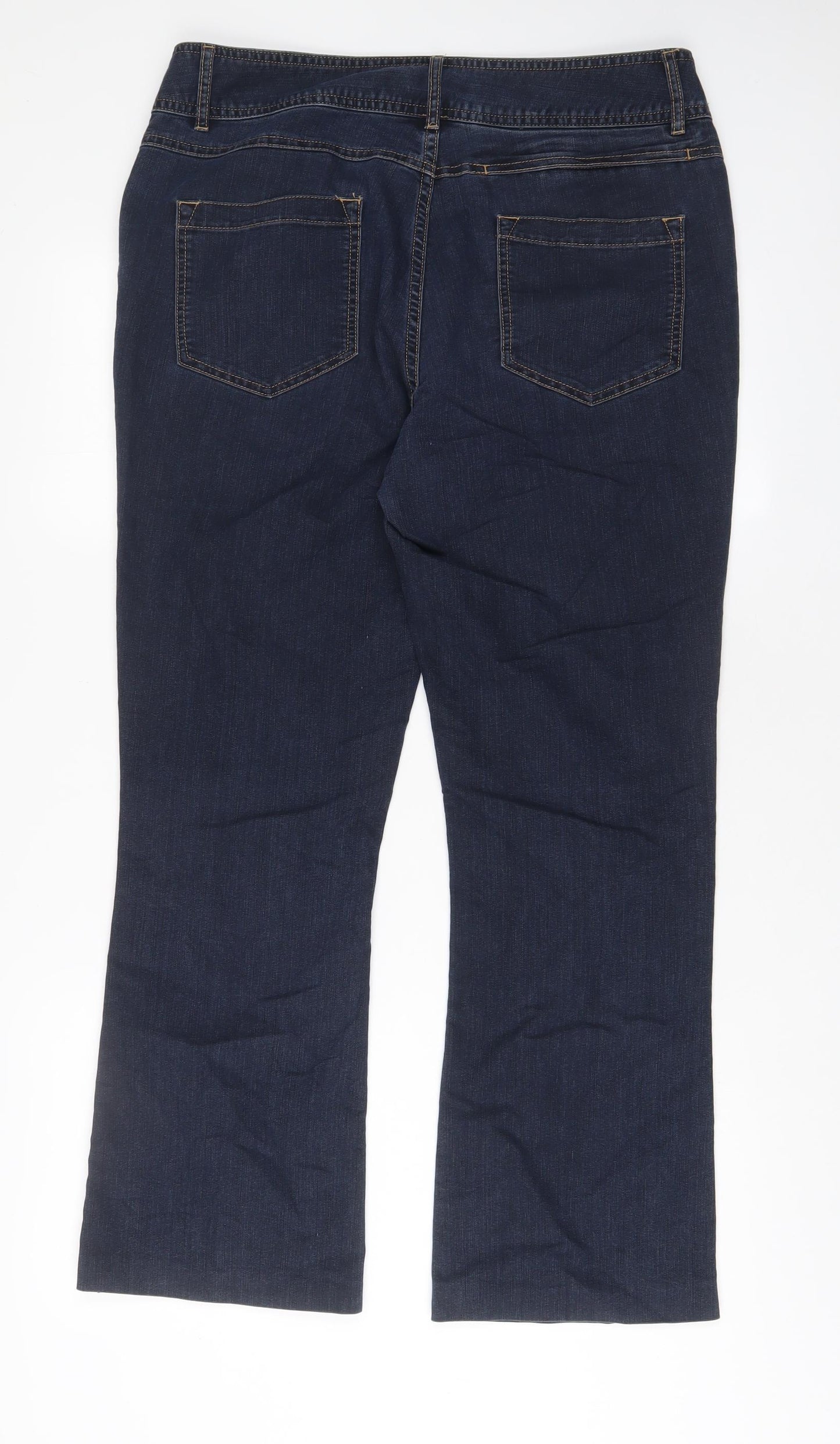 Rohan Womens Blue Cotton Bootcut Jeans Size 14 L28 in Regular Zip