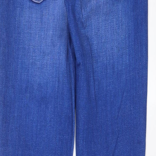 NEXT Womens Blue Cotton Straight Jeans Size 12 L33 in Slim Zip