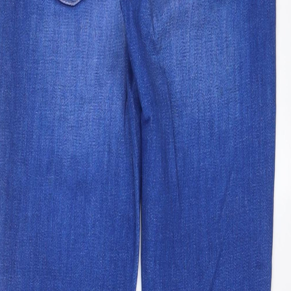 NEXT Womens Blue Cotton Straight Jeans Size 12 L33 in Slim Zip
