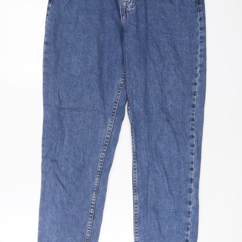 Denim & Co. Womens Blue Cotton Straight Jeans Size 10 L27 in Regular Zip