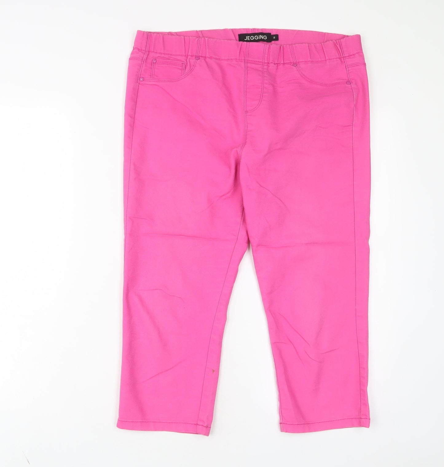 Peacocks Womens Pink Cotton Cropped Jeans Size 12 L20 in Regular