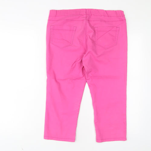 Peacocks Womens Pink Cotton Cropped Jeans Size 12 L20 in Regular