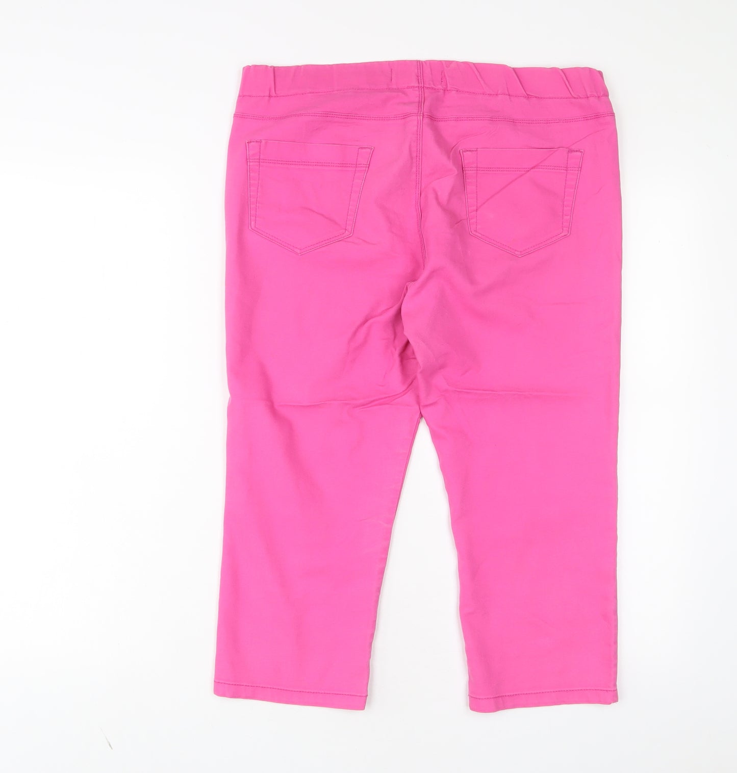 Peacocks Womens Pink Cotton Cropped Jeans Size 12 L20 in Regular