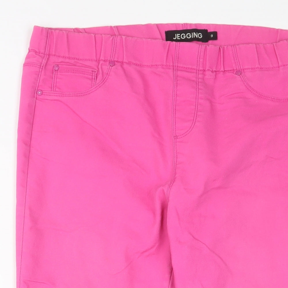 Peacocks Womens Pink Cotton Cropped Jeans Size 12 L20 in Regular