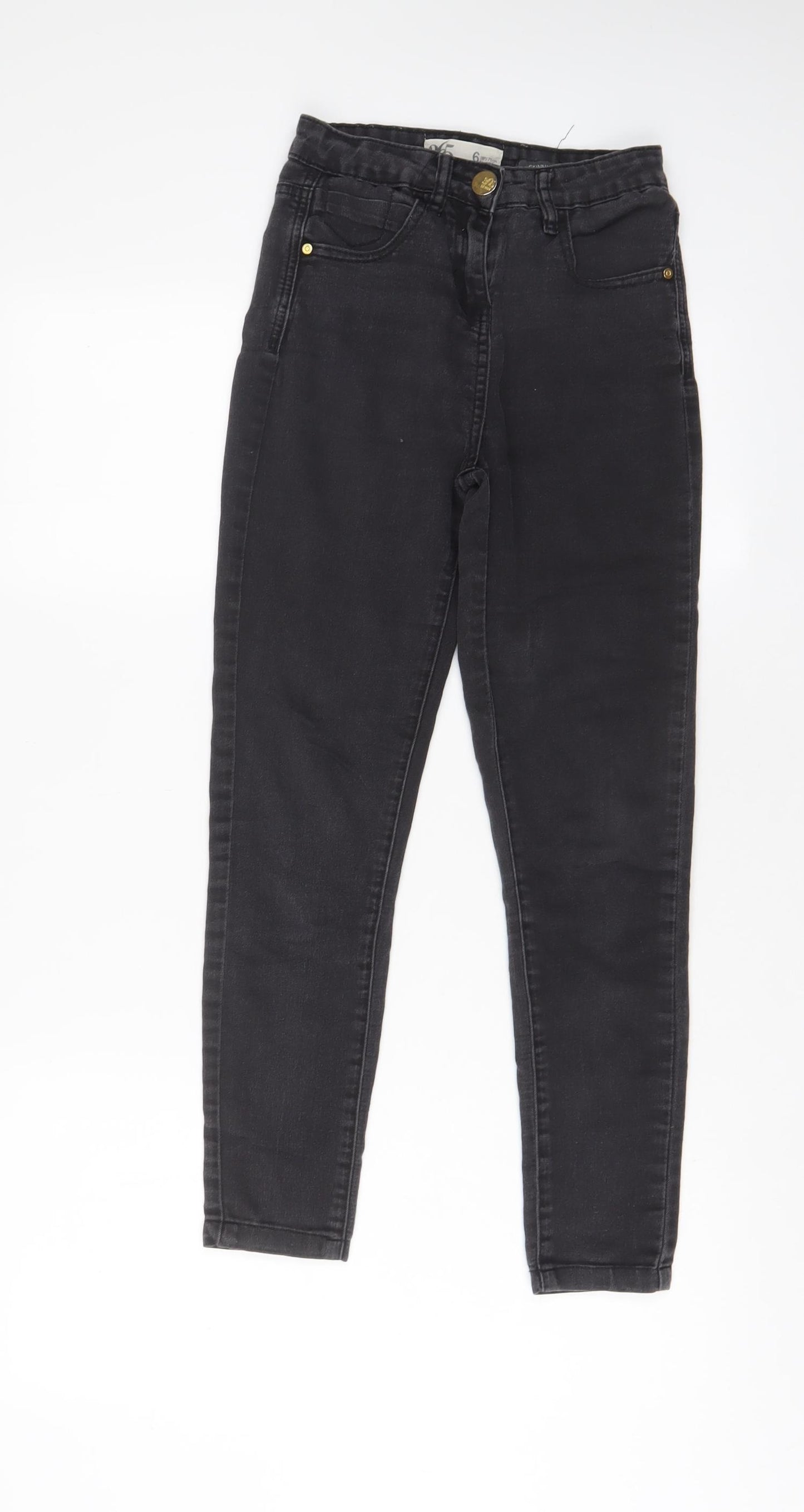 Internacionale Womens Grey Cotton Skinny Jeans Size 6 L28 in Regular Zip