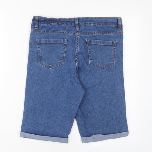 Pep&co Womens Blue Cotton Bermuda Shorts Size 12 L11 in Regular Zip
