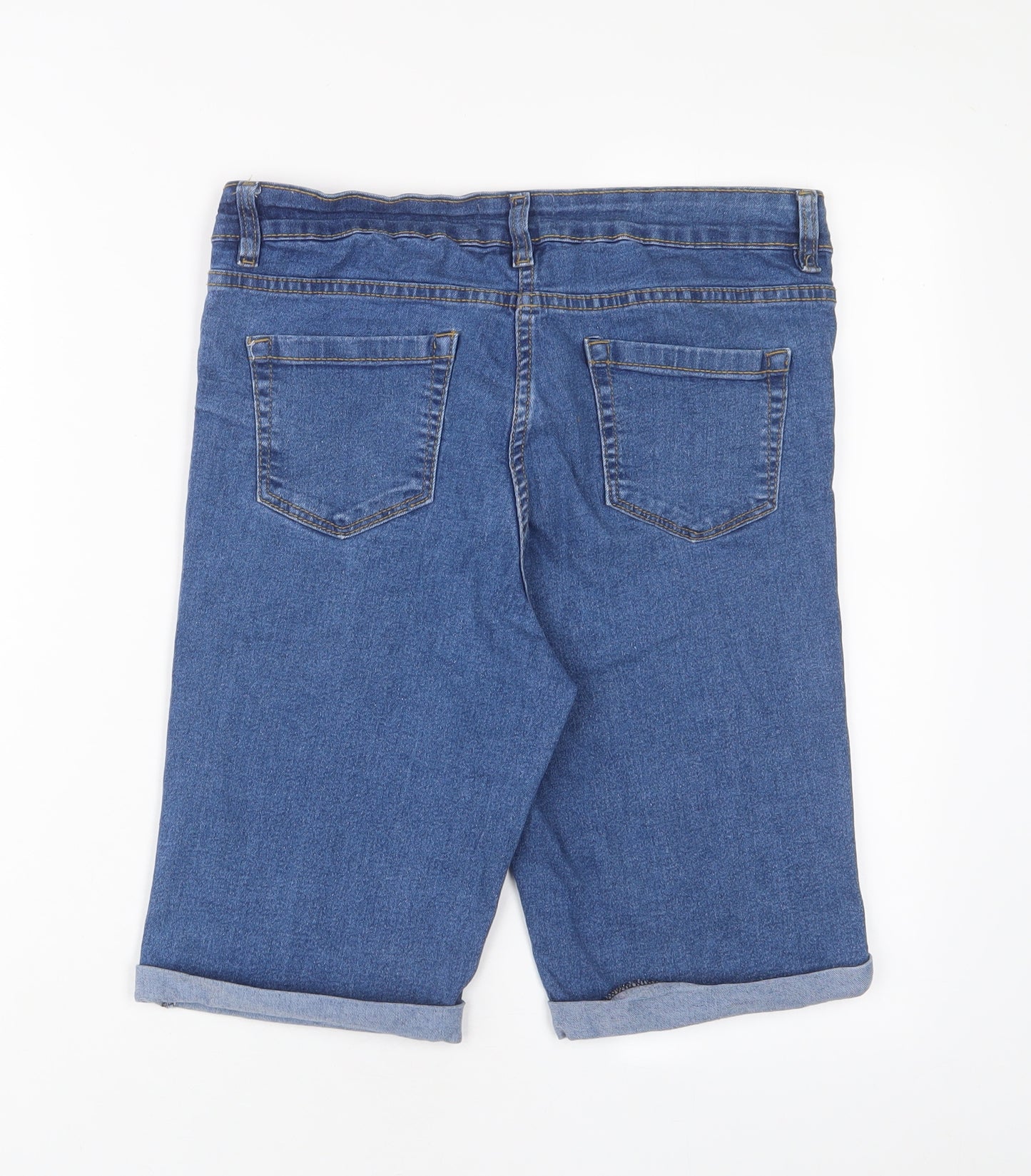 Pep&co Womens Blue Cotton Bermuda Shorts Size 12 L11 in Regular Zip