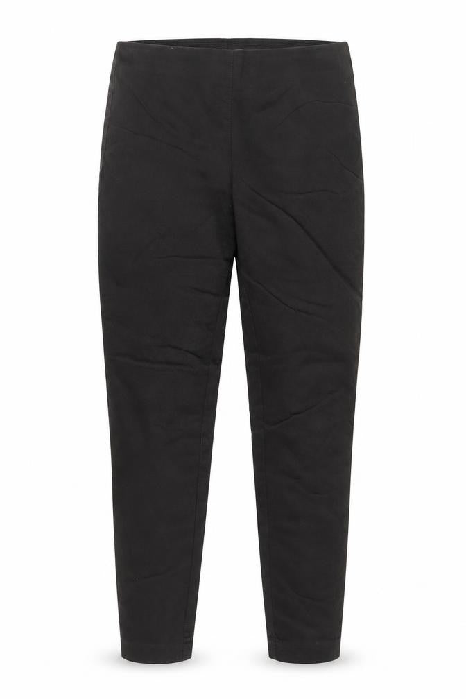 Front view of H&M women’s brown cotton trousers, size UK 12, 29-inch leg regular zip