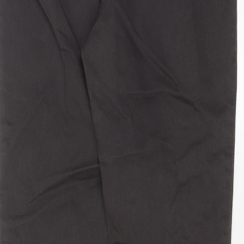 H&M Womens Brown Cotton Trousers Size 12 L29 in Regular Zip